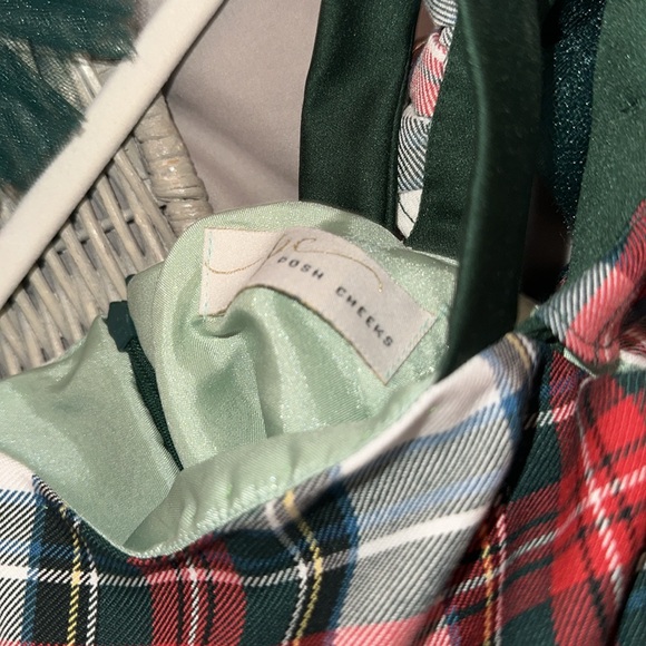 ACCEPTING OFFERS Posh Cheeks Girl Holiday Plaid Dress New - Picture 3 of 13